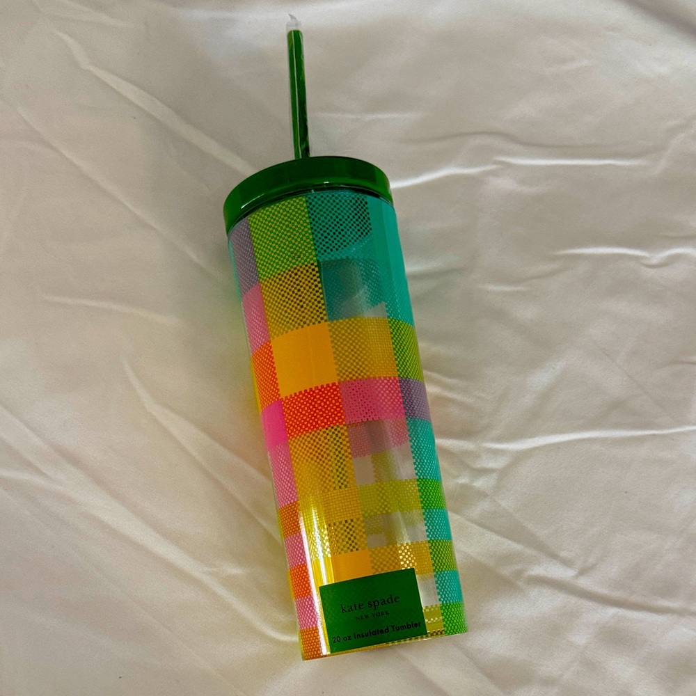 Kate Spade Multicolor Checkered Tumbler